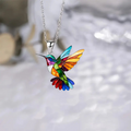Silberne Halskette mit Kolibri